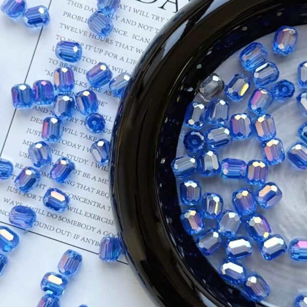 8mm Long Cylinder Crystal Glass Beads – Clear DIY Spacer Beads
