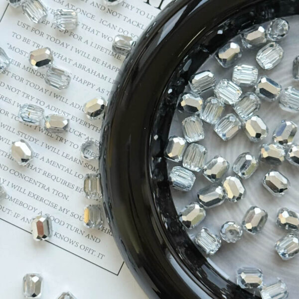 8mm Long Cylinder Crystal Glass Beads – Clear DIY Spacer Beads