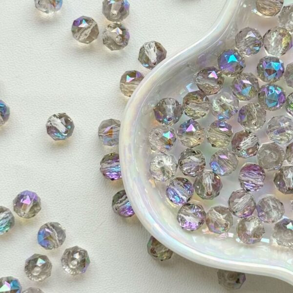 8mm Faceted Crystal Glass Beads – DIY Bracelet Spacer Beads