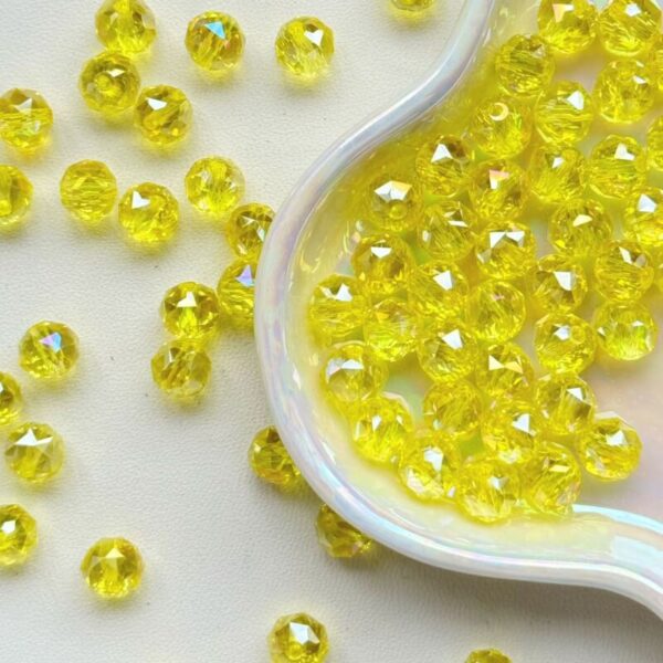 8mm Faceted Crystal Glass Beads – DIY Bracelet Spacer Beads