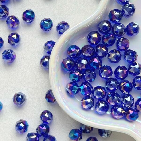 8mm Faceted Crystal Glass Beads – DIY Bracelet Spacer Beads