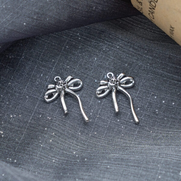 Alloy Hollow Bow Pendant for DIY Necklace & Bracelet