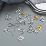 Alloy Hollow Bow Pendant for DIY Necklace & Bracelet