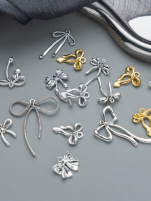Alloy Hollow Bow Pendant for DIY Necklace & Bracelet