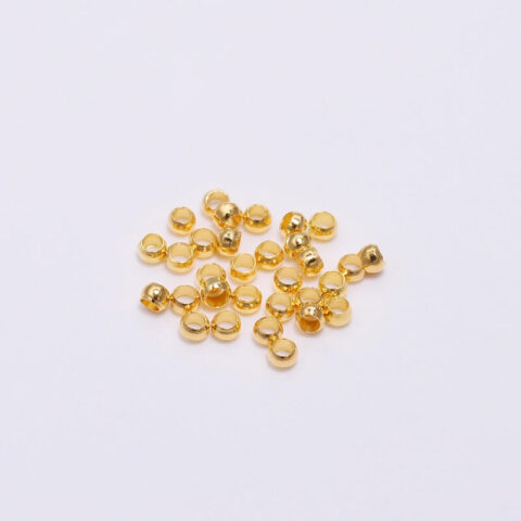 500pcs Gold Copper Crimp Beads 2.5mm – DIY Spacer Stopper