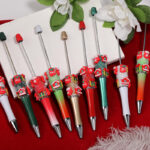 Cute Christmas Beaded Pen – DIY Snowflake Rhinestone Glitter Gift