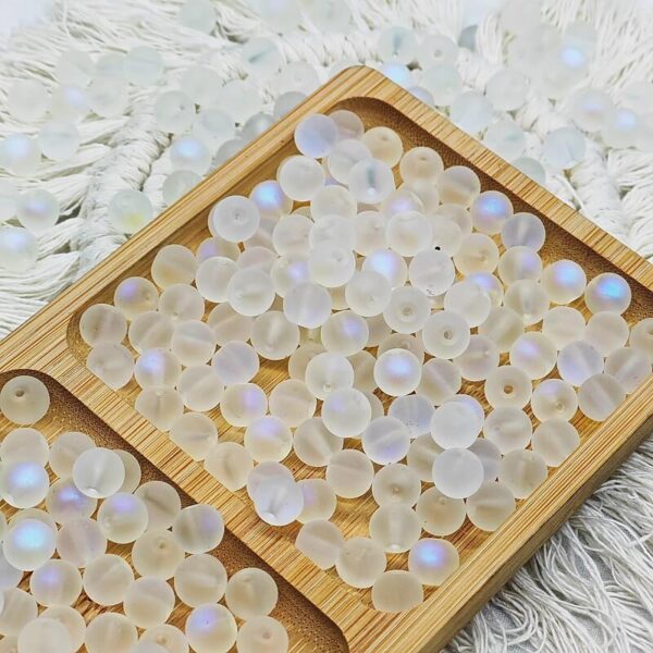 8mm 10mm Black White Glass Beads