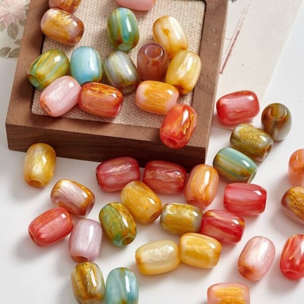 Large Hole Resin Beads – Round, Barrel & Ring Beads