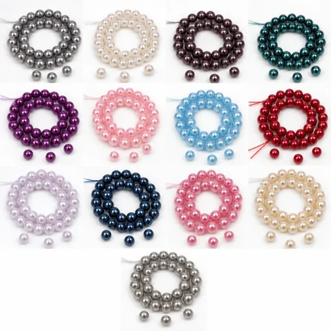 8mm Glass Pearls Beads for Jewelry Making