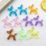 Colorful Cartoon Balloon Dog Resin Charm