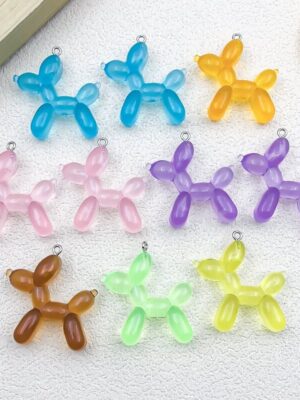 Colorful Cartoon Balloon Dog Resin Charm