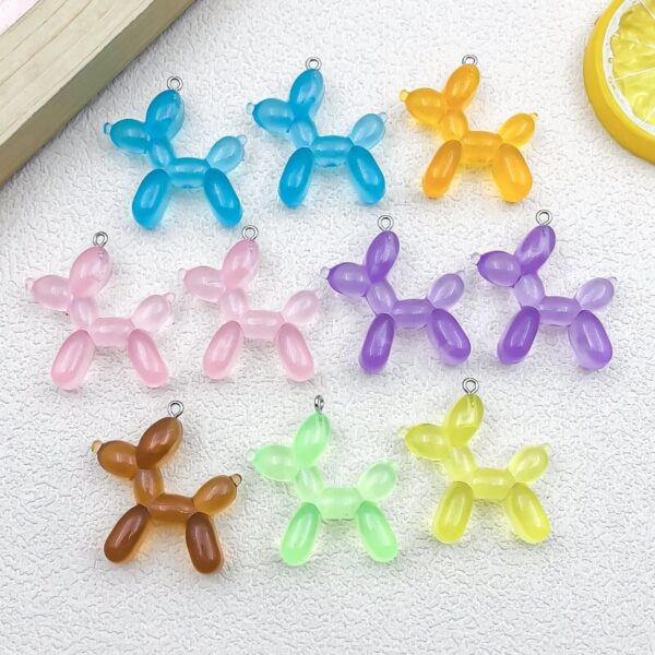 Colorful Cartoon Balloon Dog Resin Charm