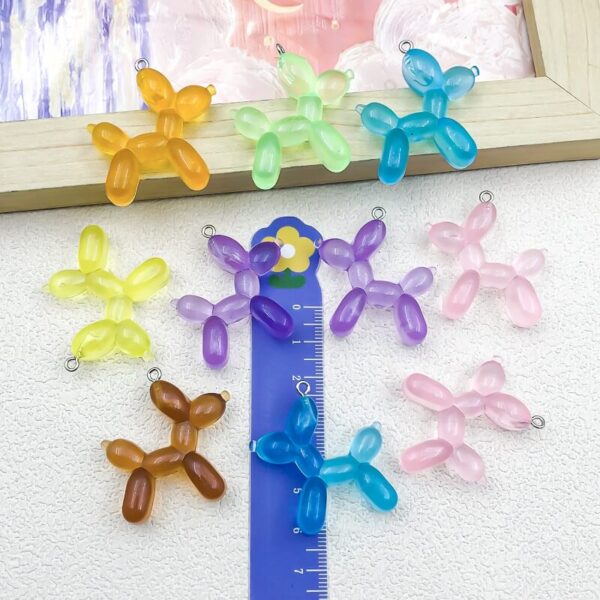 Colorful Cartoon Balloon Dog Resin Charm
