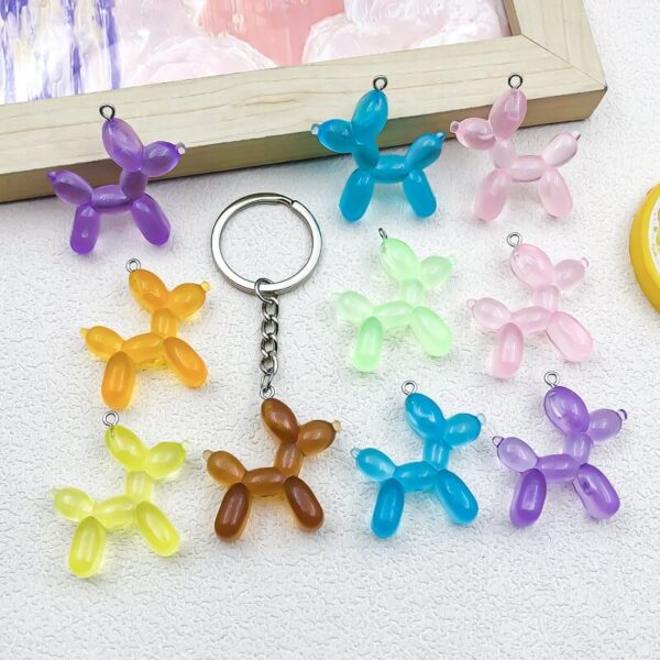 Colorful Cartoon Balloon Dog Resin Charm