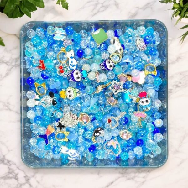 Mixed Blue Glass Beads