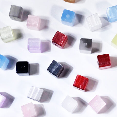 8mm Cat Eye Square Beads