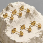 Stainless Steel Ball Hoop Earrings – DIY Fashion Jewelry for Women