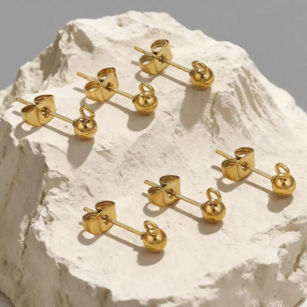 Stainless Steel Ball Hoop Earrings – DIY Fashion Jewelry for Women