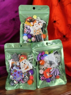 Mixed Halloween Silicone Beads Bag
