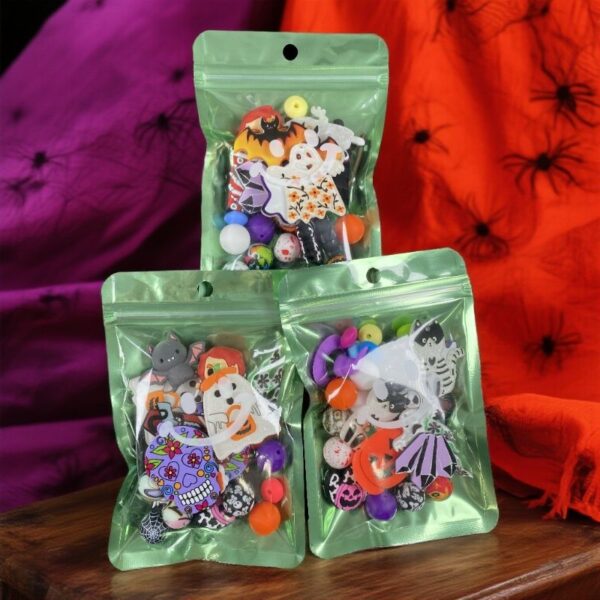 Mixed Halloween Silicone Beads Bag