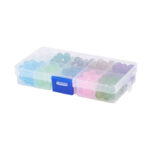Frosted Opaque Glass Beads in Clear Box