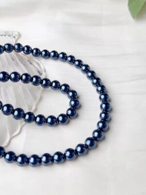 Pearl glass bead royal blue