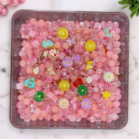 Mixed Pink Glass Beads