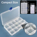 15-Compartment Adjustable Bead Storage Box