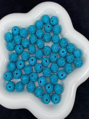 16mm diamond beads sky blue