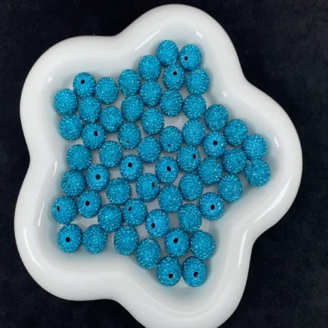 16mm diamond beads sky blue