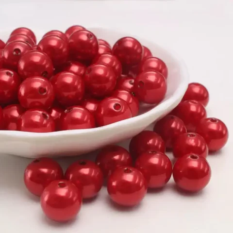 20mm plastic pearl red