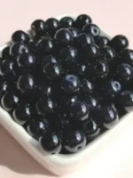 Flash Sale – 1 Box of 12mm Black Glass Beads for Jewelry Making
