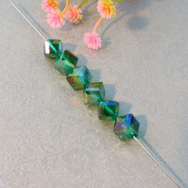 8mm Diagonal Square Glass Crystal Beads