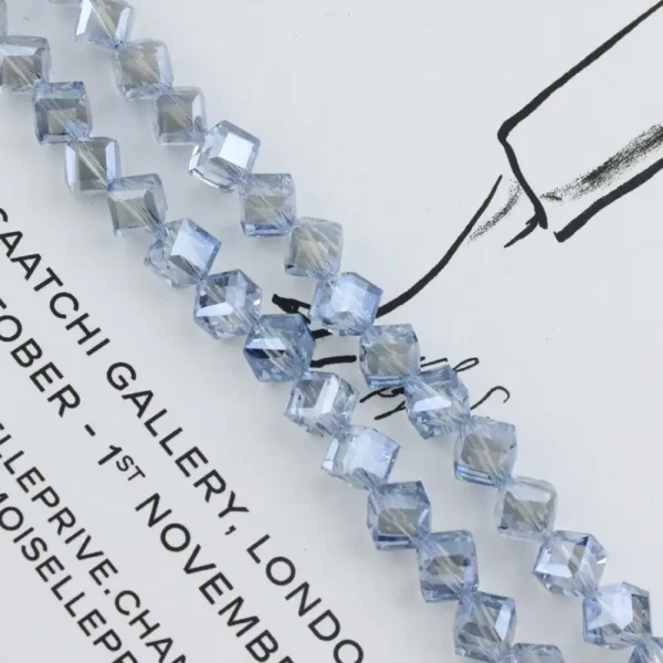 8mm Diagonal Square Glass Crystal Beads