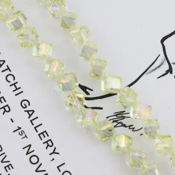 8mm Diagonal Square Glass Crystal Beads