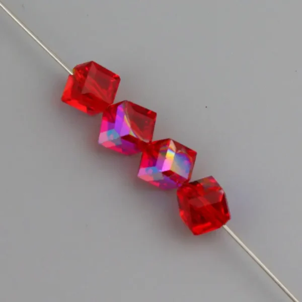 8mm Diagonal Square Glass Crystal Beads