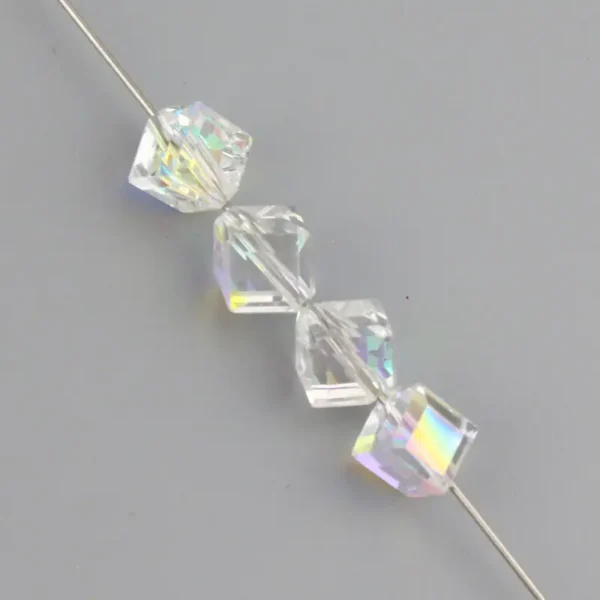 8mm Diagonal Square Glass Crystal Beads