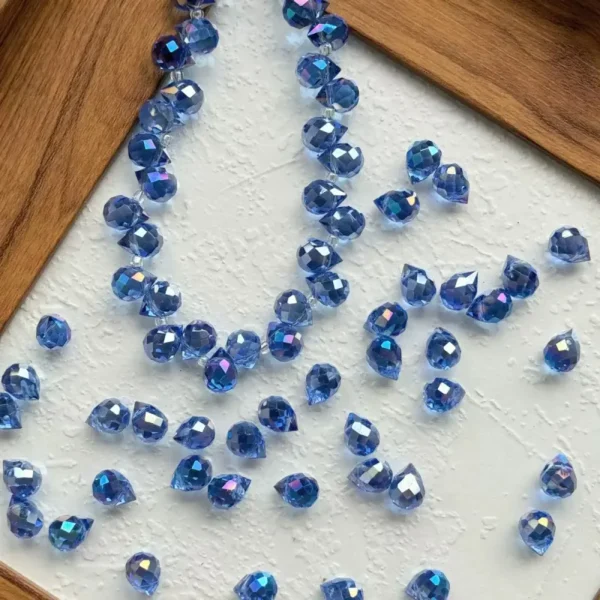 8 x 10mm oblique hole teardrop crystal beads