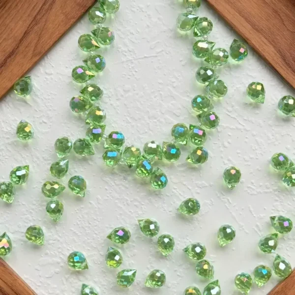 8 x 10mm oblique hole teardrop crystal beads