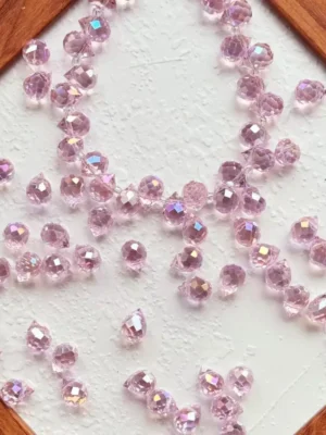 8 x 10mm oblique hole teardrop crystal beads