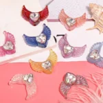 Heart-Shaped Angel Wing Acrylic Beads