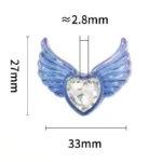 Heart-Shaped Angel Wing Acrylic Beads