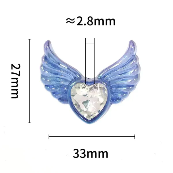 Heart-Shaped Angel Wing Acrylic Beads