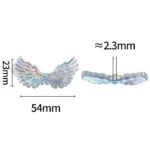 Heart-Shaped Angel Wing Acrylic Beads