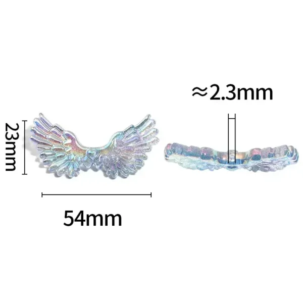 Heart-Shaped Angel Wing Acrylic Beads