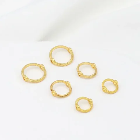 Double-hole hemp wreath gold