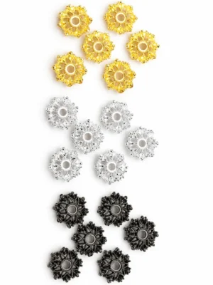 50 PCS Flower Metal Spacer Beads for DIY Jewelry Making