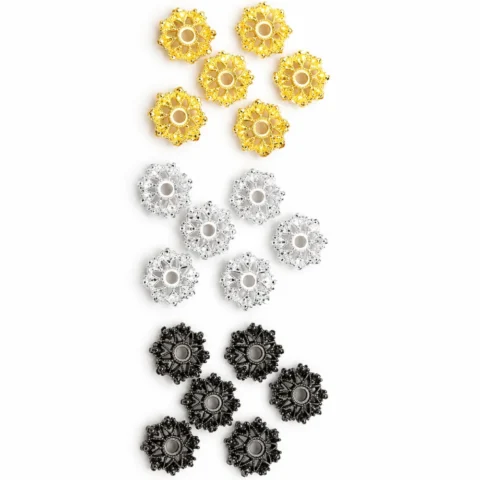 50 PCS Flower Metal Spacer Beads for DIY Jewelry Making