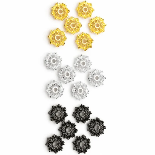 50 PCS Flower Metal Spacer Beads for DIY Jewelry Making