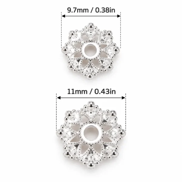 50 PCS Flower Metal Spacer Beads for DIY Jewelry Making